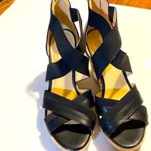 Liz Claiborne  black wedges 6 1/2M like new worn once!